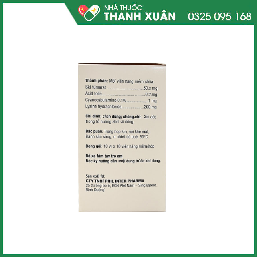 Femirat thuốc điều trị và dự phòng tình trạng thiếu sắt và thiếu acid folic